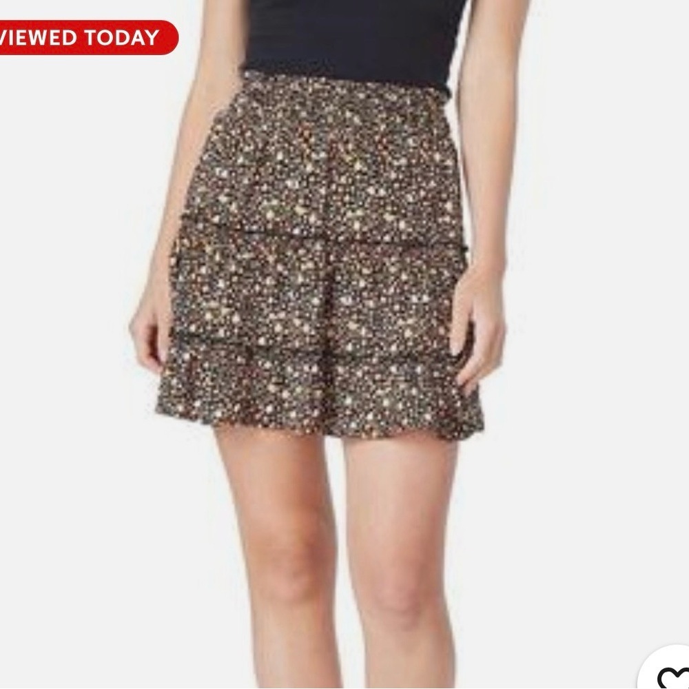 Floral Tiered Black Mini Skirt with cute floral Print